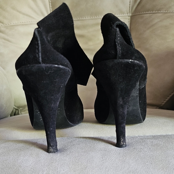 Pedro Garcia Chic Black Suede Platform Open Toe High Heels Shoes Sz 8.5 (EU 39) - Picture 5 of 10